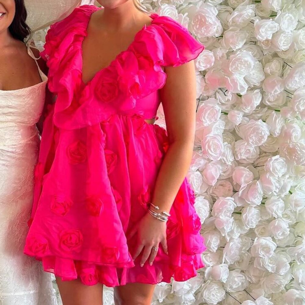 Hot Pink Rose Dress